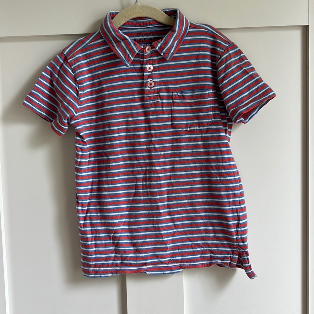 Crewcuts Everyday Red White and Blue Stripe Polo Shirt